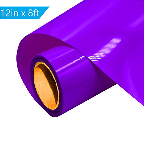 Product Cover Heat Transfer Vinyl HTV for T-Shirts 12 Inches by 8Feet Rolls (Purple)