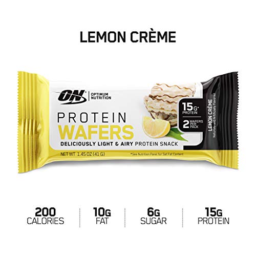Product Cover Optimum Nutrition New! optimum nutrition Protein Wafer Bars, Low Sugar, Low Fat, Flavor: Lemon Cream, 9 Count