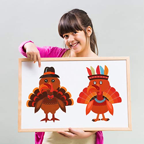 Product Cover Make-A-Turkey Stickers Thanksgiving Party Favors Supplies 900pcs-DIY Stickers for Kids Turkey Games Crafts Stickers Autumn Fall Harvest Thanksgiving Decorations 20 Sheets