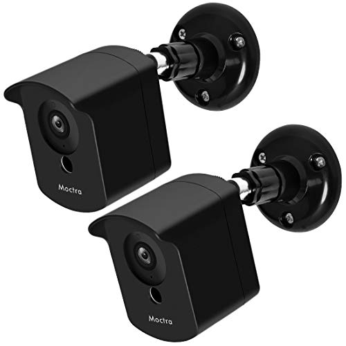 Product Cover Moctra Wyze Cam V2 Wall Mount Bracket, Protective Cover with Security Wall Mount for WyzeCam V2 V1 and Ismart Spot Camera Indoor Outdoor Use (Black, 2 Pack)