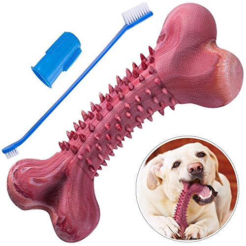 Product Cover Dog Chew Toys, Dog Toy for Aggressive Chewers Aggressive Dog Toys，Dog Toothbrush Stick Toothbrush Chew Toy Perfect for Playing, Throwing, Chasing, Biting, Cleaning & Training Teething