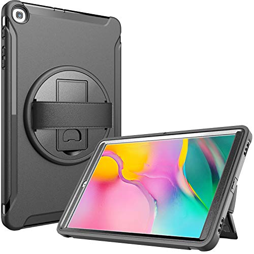 Product Cover ProCase Galaxy Tab A 10.1 2019 Case T510 T515 T517, Rugged Heavy Duty Shockproof Protective Cover with Handle and Rotating Kickstand for Galaxy Tab A 10.1