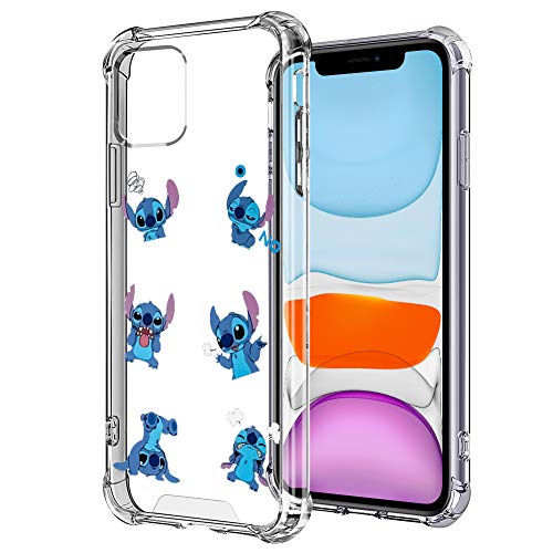 Product Cover DISNEY COLLECTION Stitch Crystal Clear Case for iPhone 11 [6.1 Inch] 2019, with 4 Corners Shock Skid Proof Scratch-Resistant Protection PC+TPU Cover Materials