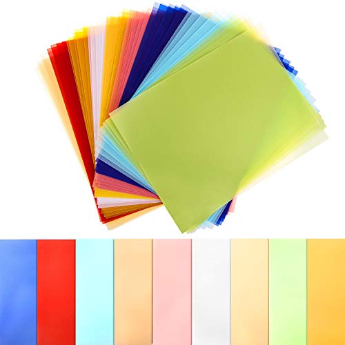 Product Cover Colored Vellum Paper 8.5 x 11, Cridoz 45 Sheets 9 Colors Transparent Clear Vellum Paper Translucent Tracing Paper Printable Vellum Drafting Sheets for Printing Drawing Ink Jet Laser Printer