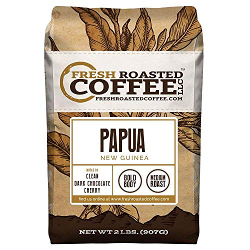 Product Cover Fresh Roasted Coffee LLC, Papua New Guinea Coffee, Medium Roast, Whole Bean, 2 Pound Bag