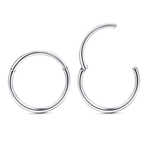 Product Cover Jstyle 1Pair 18G Improved Stainless Steel Hinged Clicker Segment Nose Ring Hoops Helix Daith Cartilage Tragus Sleeper Earrings Body Piercing