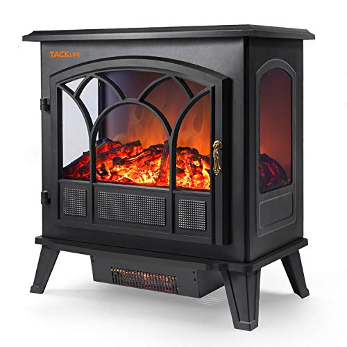 Product Cover TACKLIFE Electric Fireplace Heater Adjustable Flame Portable Indoor Freestanding Fireplace Stove Dual Mode 750W-1500W 2600BTU-5200BTU CSA Certified