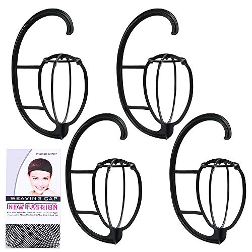 Product Cover fani 4 Pack Wig Stand Wig Hanger Portable Hanging Wig Stand for Wig Hat Cap Holder Collapsible Wig Dryer with a Wig Cap