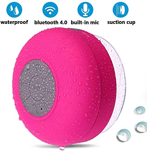 Product Cover BONBON Bluetooth Shower Speaker Waterproof - Handsfree Portable Speakerphone with Built-in Mic,4hrs of Playtime, Wireless Bluetooth Devices,Dedicated Suction Cup for Showers,Bathroom,Pool(Pink)