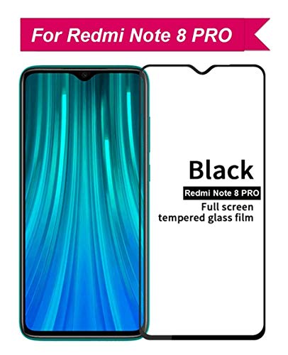 Product Cover GLYNO INFOTELTM 6D Full Glue Edge-to-Edge Coverage [9h Hardness][HD Clear] Screen Protector Tempered Glass for Redmi Note 8 PRO - (Black Edition)