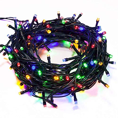Product Cover Quace 200 LEDs 45M Black/White Wire Fairy String Tree Twinkle Lights 8 Modes for Diwali Christmas Party, Outdoor, Garden, Wedding, Home Decoration (Multi Color)