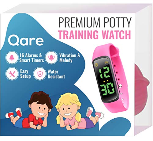 Product Cover Premium Potty Training Watch - Only Watch with Multiple Alarms (16) to Fit Your Schedule & Hassle Free Smart Timer - Water Resistant - Both Vibration & Music - Kids Lock - Touchscreen- Easy Use (Pink)