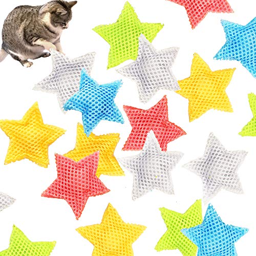 Product Cover Youngever 10 Pcs Cat Toys Kitten Toys, Cat Catnip Toys, 5 Colors Cat Catnip Stars Toys, Toys for Cat, Puppy, Kitty, Kitten