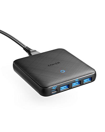 Product Cover USB C Charger, Anker 65W 4 Port PIQ 3.0 & GaN Fast Charger Adapter, PowerPort Atom III Slim Wall Charger with a 45W USB C Port, for MacBook, USB C Laptops, iPad Pro, iPhone, Galaxy, Pixel and More