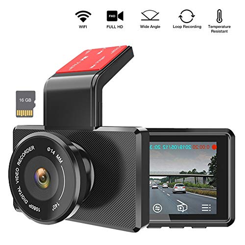 Product Cover Dash Cam 1080P Full HD, 3 Inch Dashboard Camera Car Recorder, Include 16GB Micro SD Card, OBD Port 170°Wide Angle Dashcam Driving Loop Recording G-Sensor Night Vision Parking Monitor