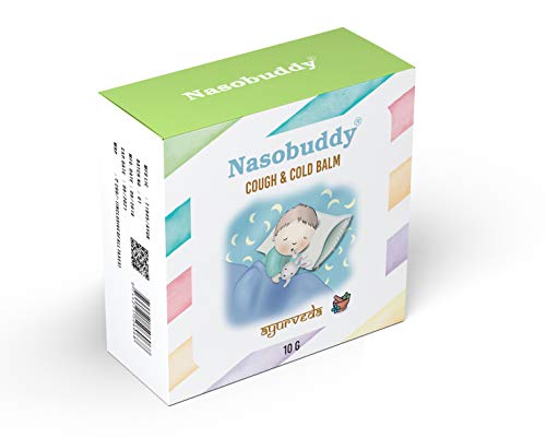 Product Cover Nasobuddy Cough & Cold Balm Ayurvedic Medicine with 100% Pure Therapeutic Grade Essential Oils For Ages +3 Months Onwards. (10g) (Natural Green)