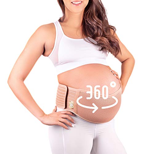 Product Cover Maternity Belly Band for Pregnancy - Soft & Breathable Pregnancy Belly Support Belt - Pelvic Support Bands - Tummy Bandit Sling for Pants - Pregnancy Back Brace (Classic Ivory, X-Large)