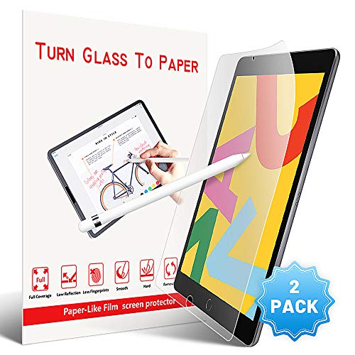 Product Cover [2 Pack] PaperLike iPad 10.2 Screen Protector, Write, Draw and Sketch Like on Paper Texture Anti Glare Less Reflection with Easy Installation Kit for iPad 10.2 2019 7th Gen