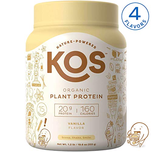 Product Cover KOS Organic Plant Based Protein Powder - Raw Organic Vegan Protein Blend, 1.3 Pound, 15 Servings (Vanilla)