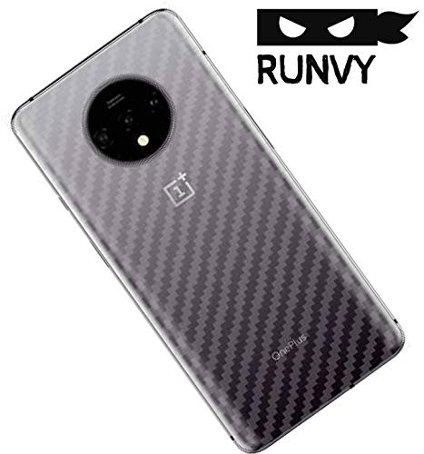 Product Cover Runvy Back Screen Protector Film Carbon Fiber Skin Finish Ultra Thin Scratch Resistant Safety Protective Film (Transparent) for (OnePlus 7T)