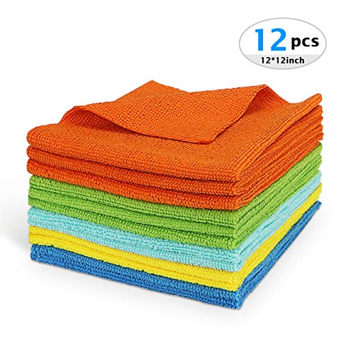 Product Cover AIDEA Microfiber Cleaning Cloths Softer, More Absorbent, Lint-Free, Wash Cloth for Home, Kitchen, Car, Window (12in.x 12in.)-12PK