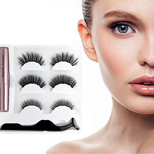 Product Cover 2020 Upgraded Magnetic Eyelashes and Eyeliner Magnetic Lashes Kit False Lashes 3 Styles with Tweezers