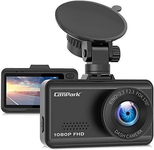 Product Cover Campark Dash Cam 1080P FHD Dashboard Camera for Cars with 170° Wide Angle G-Sensor Loop Recording Super Night Vision and 24 Hours Parking Monitor