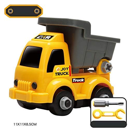 Product Cover Miseku Children Plastic Yellow Mini Excavator Assembled Engineering Car Toy Play Vehicles