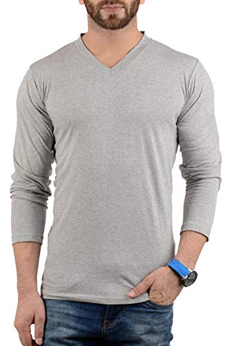 Product Cover Mens Long Sleeve Tshirts - Plain Pullover Jersey Shirt | LGS GreyPlain, XXL
