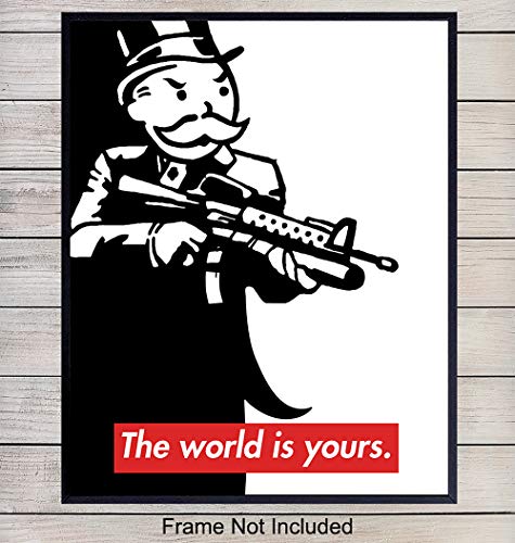 Product Cover Motivational Machine Gun Monopoly Entrepreneurial Office Decor - 8x10 Poster Print - Contemporary Modern Art Wall Decoration Picture for Home, Apartment, Dorm - Inspirational Gift for Entrepreneur