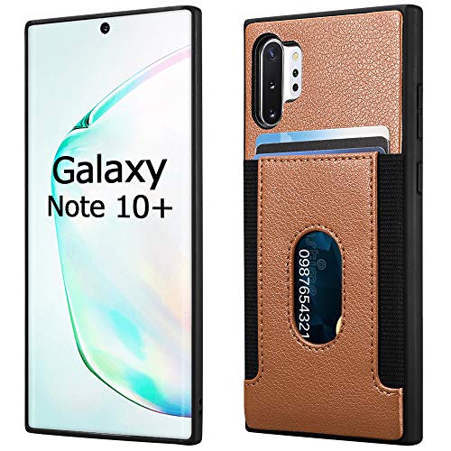 Product Cover icarercase Samsung Galaxy Note 10 Plus Wallet Case, Premium PU Leather Cover with Card Slots (Up to 5 Cards) Compatible for Samsung Note 10+ Case 6.8 inch (Brown)