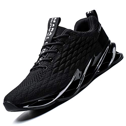 Product Cover Vooncosir Mens Running Shoes Breathable Walking Blade Non Slip Athletic Tennis Shoes Lightweight Fashion Sneakers(11,Full Black)
