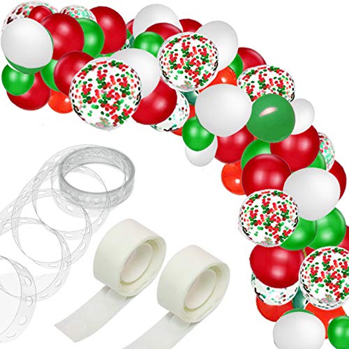 Product Cover Christmas Balloon Arch & Garland Kit - 16Ft Long Red Green Latex Balloons Confetti Balloons for Christmas New Year Party DecorationsKit Balloon Arch Garland for Wedding Birthday Party Decorations (Ch
