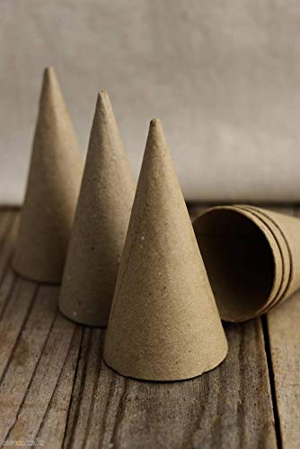 Product Cover 36 Small Paper Mache Cones 4 x 2in - Excellent Home Decor - Indoor & Outdoor
