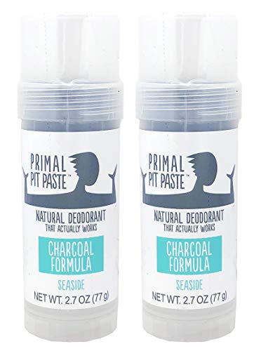 Product Cover Primal Pit Paste Charcoal Formula Seaside Deodorant Pack of 2 Aluminum Free, Baking Soda Free, and Paraben Free