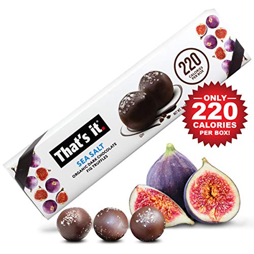 Product Cover That's it. Sea Salt Organic Dark Chocolate Truffles (6 Truffle Per Box) All Natural Unsweetened Fruit Delicious (Only 220 Calories) Healthy Snacks with Non-GMO and Gluten Free Perfect Gift