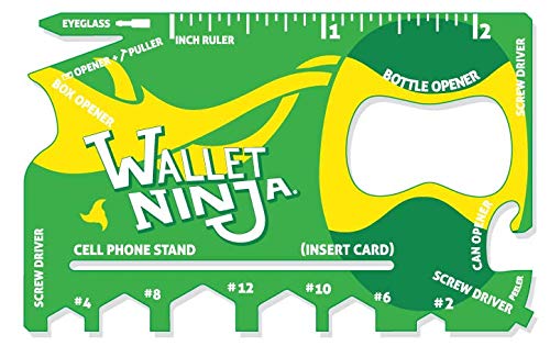 Product Cover Limited Edition: LIME GREEN Wallet Ninja - 18 in 1 Credit Card Sized Multitool (#1 Best Selling in the World)