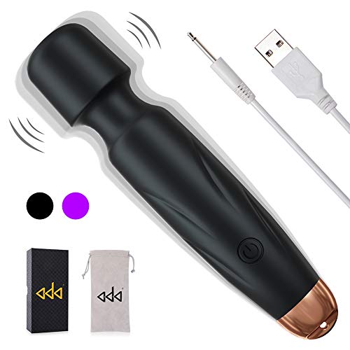Product Cover ADA Mini Wand Massager Personal Handheld for Women, Waterproof Cordless Rechargeable Quiet Powerful Back Neck Shoulder Body Massage for Sports Recovery & Muscle Aches - Black