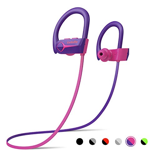 Product Cover Bluetooth Headphones, Letsfit Wireless Headphones IPX7 Waterproof 15-Hour Playtime, Noise Cancelling HiFi Stereo Headset, Wireless Running Headphones Bluetooth Earbuds for Sports, Workout, Gym