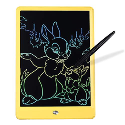 Product Cover Writing Tablet 10 inch LCD Colorful Screen Drawing Tablet, Doodle Board and Writing Pads for Kids (Yellow)