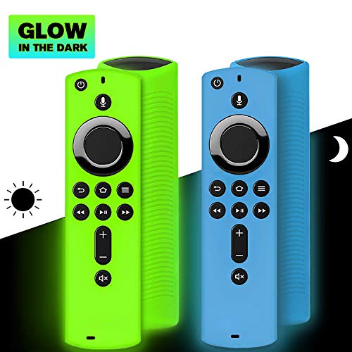Product Cover 2 Pack Remote Cover for Fire TV Stick 4K / Fire TV Cube/Fire TV (3rd Gen), Shockproof Anti Slip Silicone Remote Case Compatible with All-New 2nd Gen Alexa Voice Remote Control