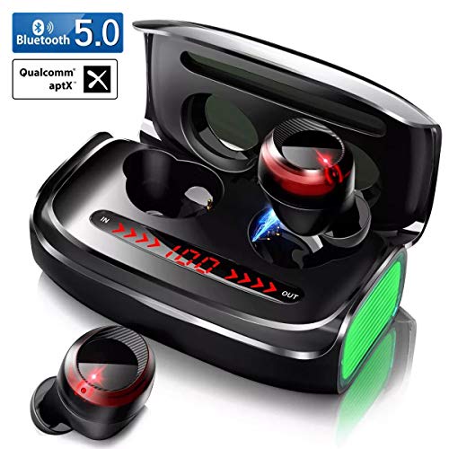 Product Cover Wireless Earbuds, GRDE TWS Bluetooth 5.0 Headphones with【3000 mAh Charging Case】Deep Bass 170H Playtime CVC 8.0 Noise Canceling LED Display in-Ear Earphones Bluetooth Earbuds Built-in Mic Headset