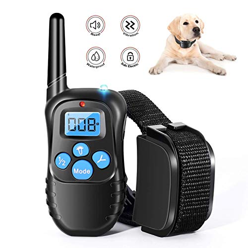 Product Cover Runpettee Dog Training Collar Full Waterproof Rechargeable Remote Dog Training Shock Collar with Vibration, Shock, Tone and Backlight LCD, Vibra Shock Electronic Collar