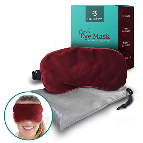Product Cover Plush Eye Mask for Dry Eyes | Ultra-Soft Moist Heat Eye Compress Pad for Pink Eye, Blepharitis, Puffy Eyes, MGD, Migraine, Sleep, Stye Treatment Relief| Reusable Warm Compress with Silica Beads (Red)