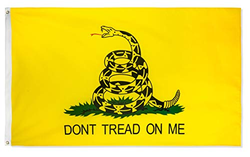 Product Cover DFLIVE Gadsden Dont Tread On Me Flag 3x5 Foot Printed Polyester Fly Don't Tread On Me Flag Banner with Brass Grommets 3 X 5 Ft