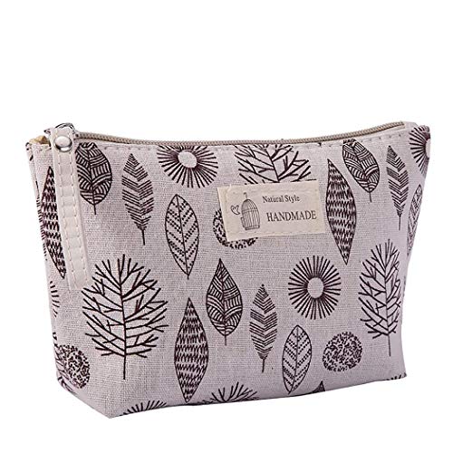 Product Cover Molisell Portable Large Capacity Makeup Bag,Cotton Linen Multifunction Waterproof Print Cosmetic Bag Travel Makeup Bag Toiletry Bags Accessories Organizer (G)