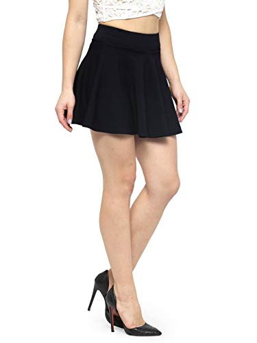 Product Cover N-Gal Women's Cotton Lycra High Waist Flared Knit Skater Short Mini Skirt