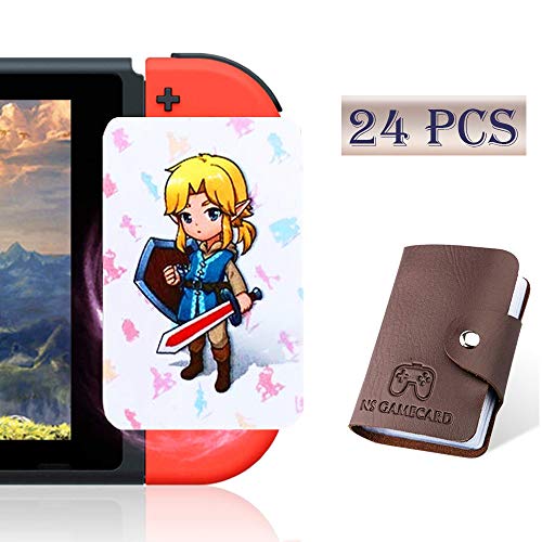 Product Cover [Newest Version] 24 Pcs with Zelda Link's Awakening Botw NFC Cards for The Legend of Zelda Breath of The Wild Switch/Wii U- 24 Pcs (Not Official Amiibo) with Card Holder