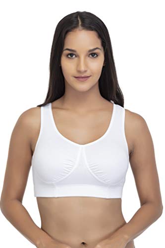 Product Cover Irotica Ultra Soft Sleep Bra for Women I Comfortable Seamless Wireless Stretchy Sports Bra, Yoga Bra, Post Surgery Bra with Removable Pads. White