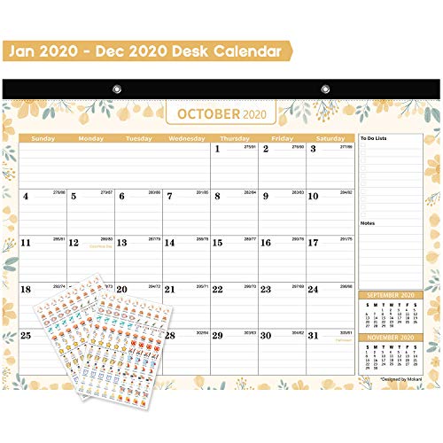 Product Cover Mokani Desk Calendar 2020, Large Monthly Wall Calendar with Plastic Cover: 17